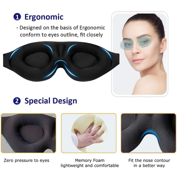 Memory Foam Padded Sleep Eye Mask - Picture 13 of 16